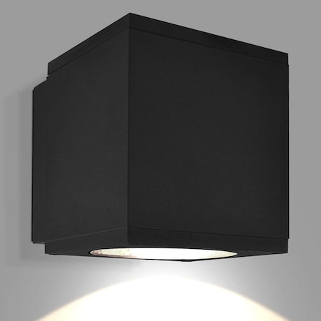 Luxrite Outdoor LED Up or Down Cube Wall Light Black 3CCT 3000K-5000K 15W Aluminum IP65 Waterproof ETL LR40346-1PK